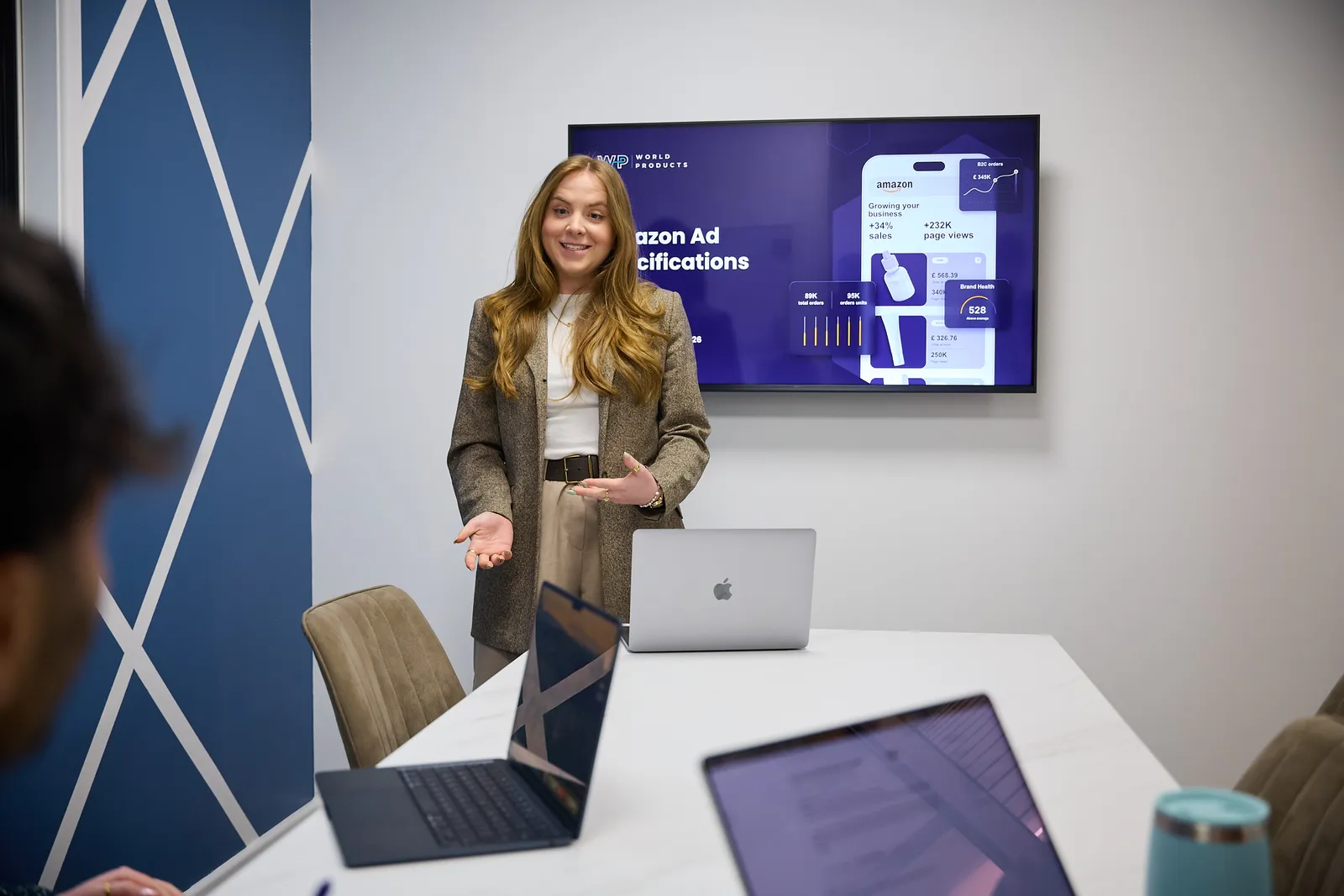 A World Products specialist reviewing advertising performance
