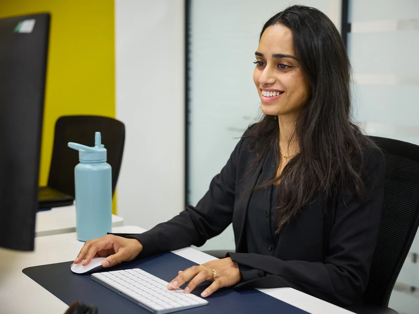 A World Products account manager at work in the office