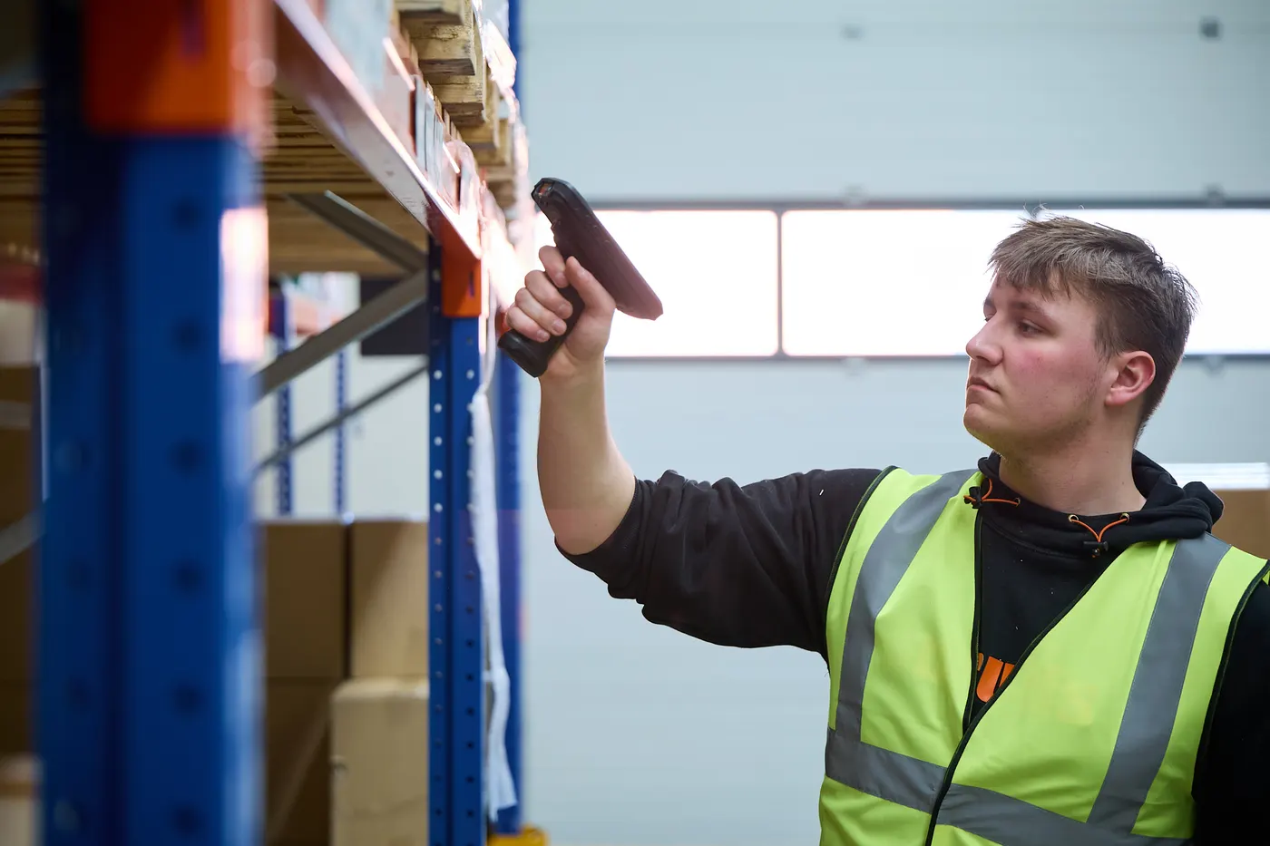 Scanning stock in the World Products fulfilment centre